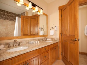 Get ready in the modern bathrooms