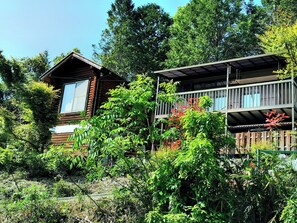 log house and main house