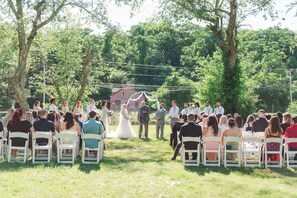 Outdoor banquet area