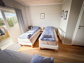 Made up beds.