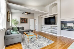 Living Room | Fireplace | Central Heating & A/C