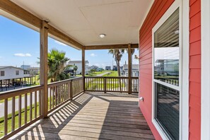 The balcony has railings to ensure your safety. 
