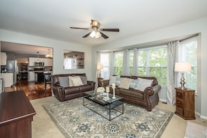 Comfortable living room with lots of natural light.