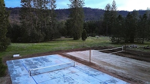 Enjoy pickleball and volleyball with breathtaking mountain views