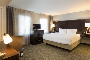 Drift to sleep in this plush bed.