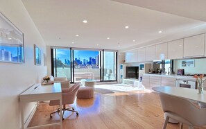 Expansive living and dining area