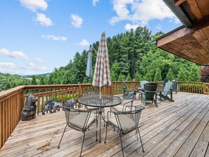 Cabin 1 Views with Metal Table and Chairs