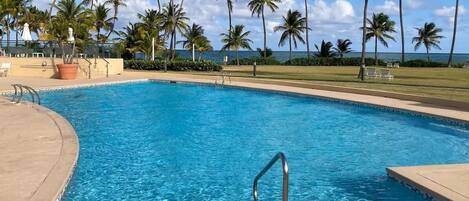 Swimming pool with ocean view