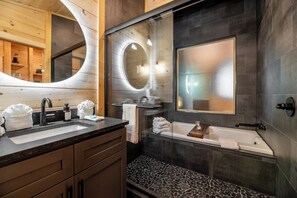 Wet room complete with soaker tub!