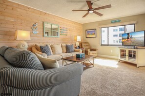 Large Screen TV and lovely furnishings