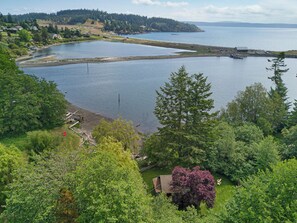 Enjoy the surrounding trees of the lagoon at Sawmill Creek Cottage.