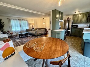 Kitchen view into living area