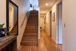 ENTRANCE:  The ground floor has two large bedrooms and bathroom. 