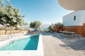 Stunning panoramic view of the endless crystal Cretan Sea