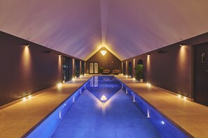 The indoor swimming pool at The Suite, Glastonbury, Somerset