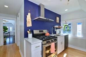 Our kitchen has all the essentials to cook-in