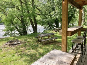 From covered porch out to River