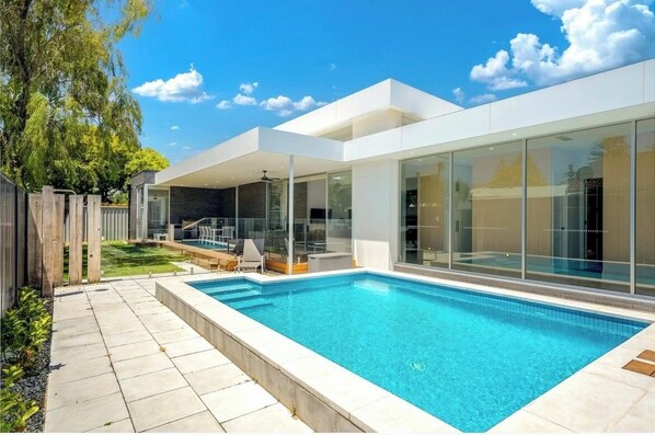 Pool - solar heated mineral pool + outdoor shower