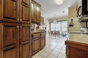 Full kitchen with dining area 