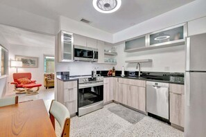 Kitchen with stainless steel applicances