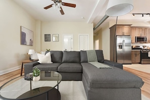 Spacious Living Room With Comfy Couch