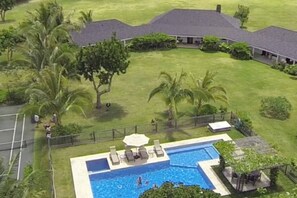 Designed with plenty of room to play on the laws, in the pool, or on the tennis court. 