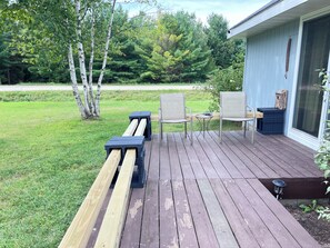 Back deck overlooking backyard