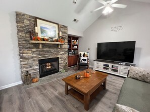 75"  Smart tv with streaming. It has YouTube TV service. 