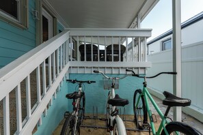 Convenient bike storage and patio access