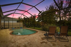 Gorgeous sunset poolside
