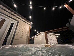Nights in the hot tub under the twinkle lights