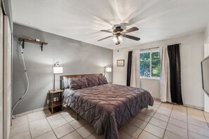 Indoors, Ceiling Fan, Floor, Bed, Furniture