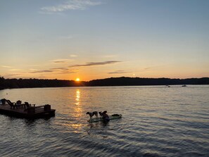Lake at sunset. 