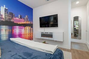 Smart Tv and Electric Fire place in Owners Suite