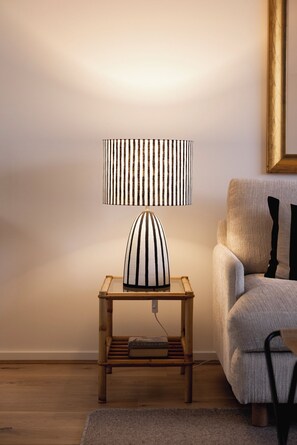 At night the beautiful array of lamps and wall lights set the perfect evening mood.