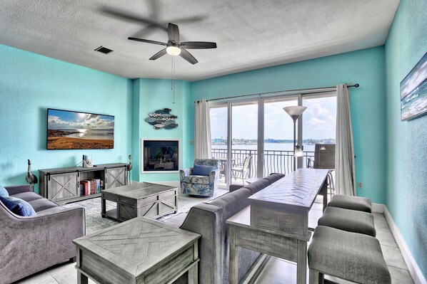 Living Room with Balcony Access
