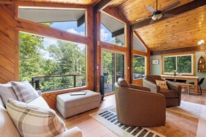 Nice views from the cozy, upstairs living room