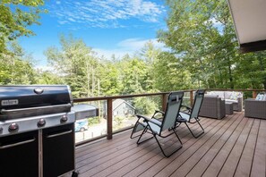 Upstairs deck overlooking Belleau Lake