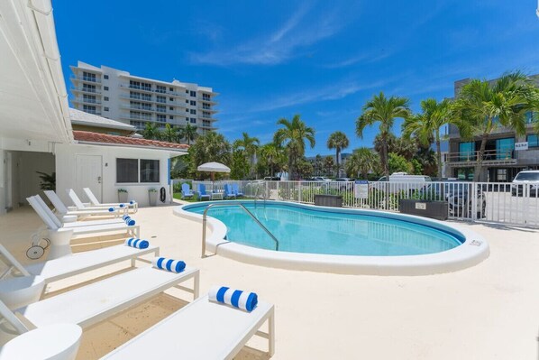 Pool view from Unit 1 facing street