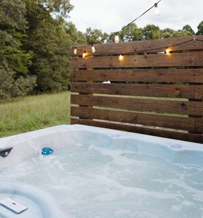 Relax in the hot tub under the stars after a day at Fall Creek Falls.