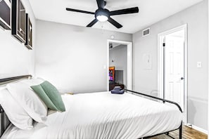As you step into the bathroom, the clean lines and soothing colors create a space where you can relax and refresh.