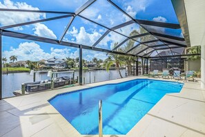 Massive pool overlooking the canal