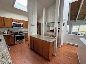Kitchen fully stocked with any appliance you’ll need