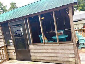 View of enclosed porch from exterior porch