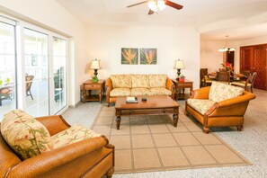 Sitting area has views of the garden