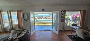 view of the garden and patio of the living room