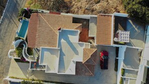 top view of the house with drone