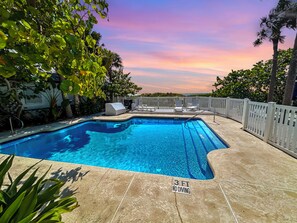 Heated pool shared with 8 other homes in the community.