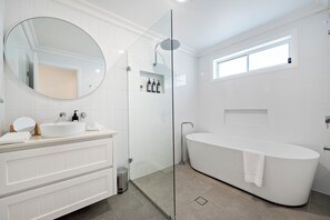 Bathroom 2 - Shower, Bath + Toilet