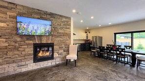 Cozy cottage vibes by the fireplace